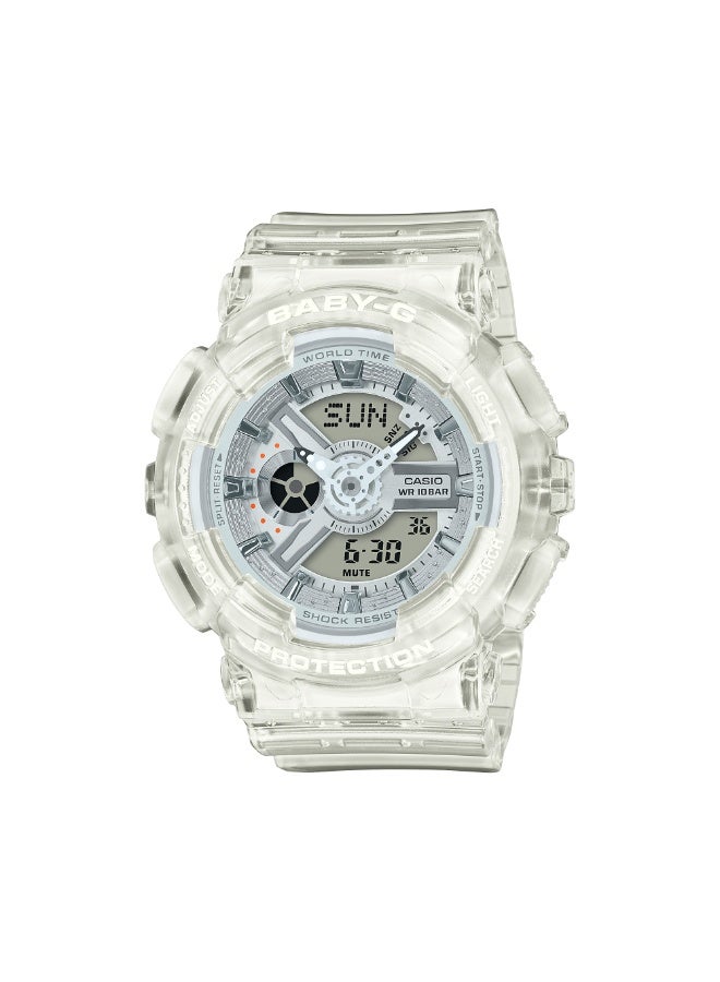Casio Baby-G BA-110CR-7ADR Women’s Analog-Digital Watch, Clear Resin, Shock Resistant, 100m Water Resistance - Image 1