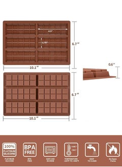 Sweet Life 6 Cavities Chocolate Bar Mold Deep with 100Pcs Bags, Thick Chocolate Bar Mold for Stuffed Bar, Silicone Chocolate Mold for Filling Knafeh Pistachio Chocolate Bar  - Image 4