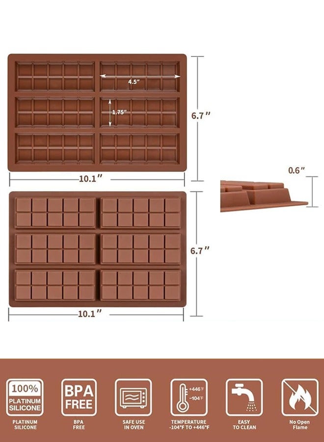 Sweet Life 6 Cavities Chocolate Bar Mold Deep with 100Pcs Bags, Thick Chocolate Bar Mold for Stuffed Bar, Silicone Chocolate Mold for Filling Knafeh Pistachio Chocolate Bar  - Image 4