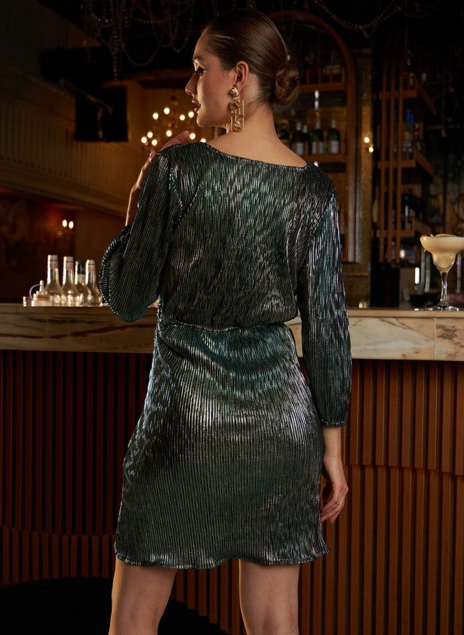 Athena Embellished Sheath Wrap Dress for Women - Image 4