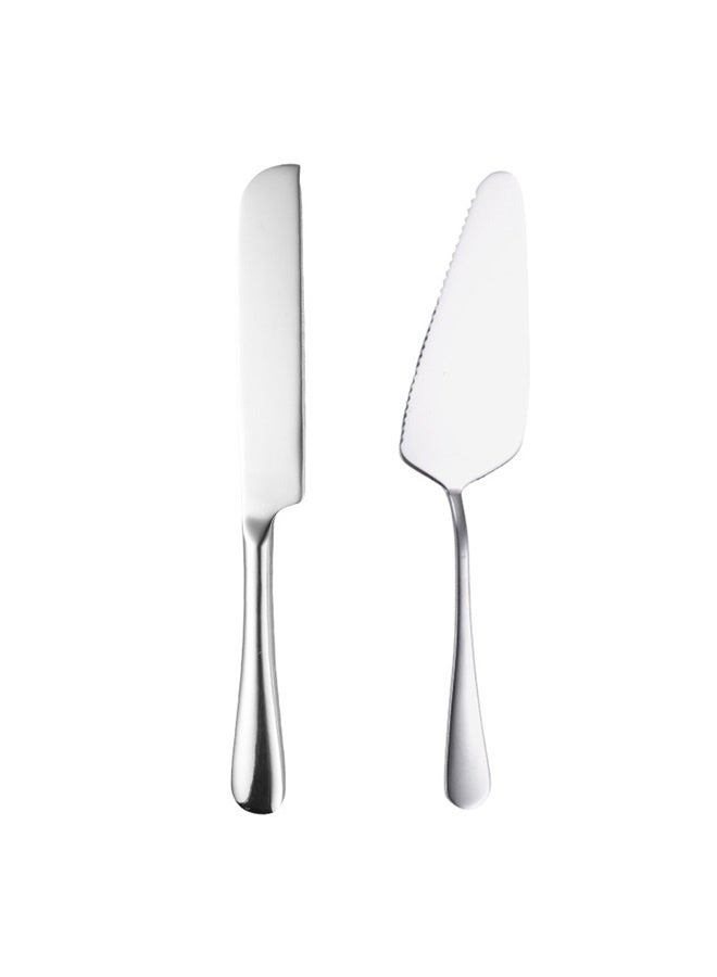 yongsheng Cake Cutting Set, Premium Stainless Steel Cake Cutter Wedding Cake Knife and Server Spatula Set, Cake Bread Pizza and Pie Serving Set,Wedding Cake Knife and Server Set Silver,Stainless Steel Cake Cutting Set - Image 1
