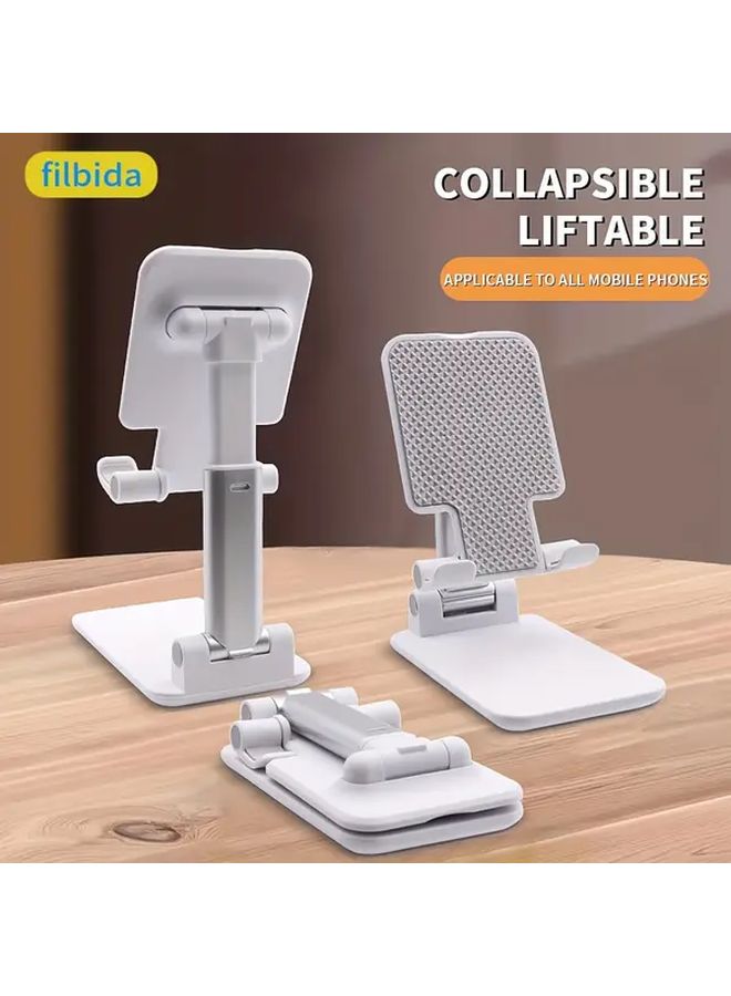 Black Adjustable Foldable Phone Holder Universal Compatibility Charging Port ABS Material - Image 2