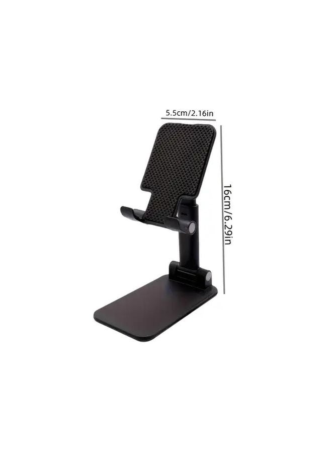 Black Adjustable Foldable Phone Holder Universal Compatibility Charging Port ABS Material - Image 3