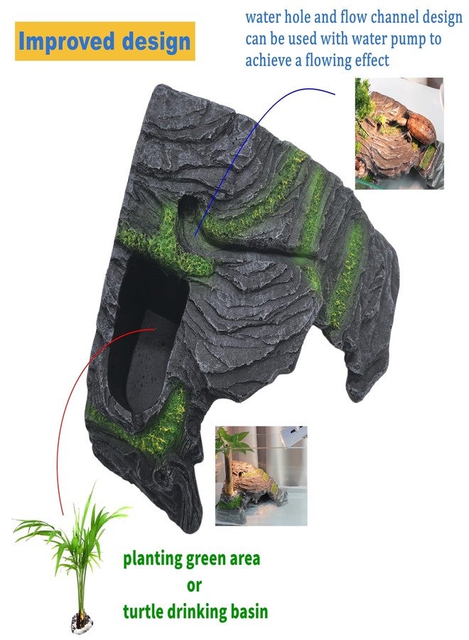 M2cbridge Reptile Hideout Cave Resin Rock Hides Terrarium Habitat Decor(Floating Island) - Image 3