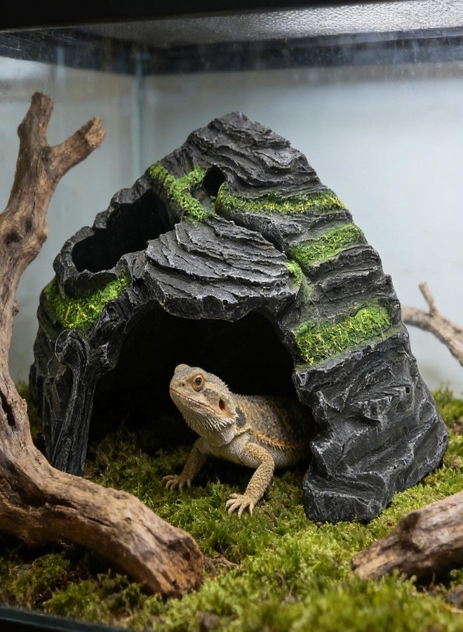 M2cbridge Reptile Hideout Cave Resin Rock Hides Terrarium Habitat Decor(Floating Island) - Image 2