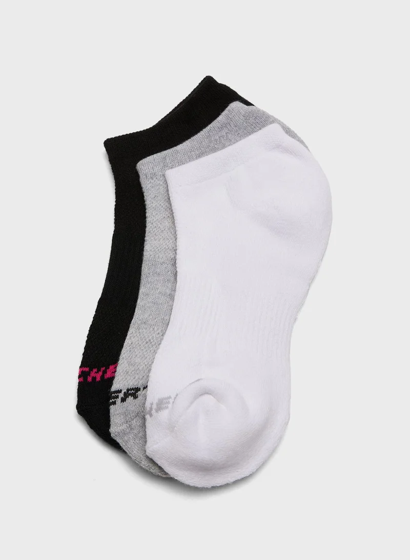 SKECHERS 3 Pack Terry No Show Socks