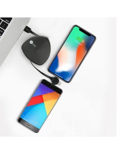 AFRA AFRA Retractable USB charging cable, 1.5A, Three-in-one, USB A to Micro-USB + Type C + Lightning Connector, 1.2-meter length, Durable, Tangle Free, Black ABS+TPE Construction  - Image 3