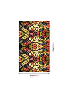 YQbest Colored retro PVC static glass sticker, adhesive free window sticker, removable glass window flower 60 * 100cm  - Image 2