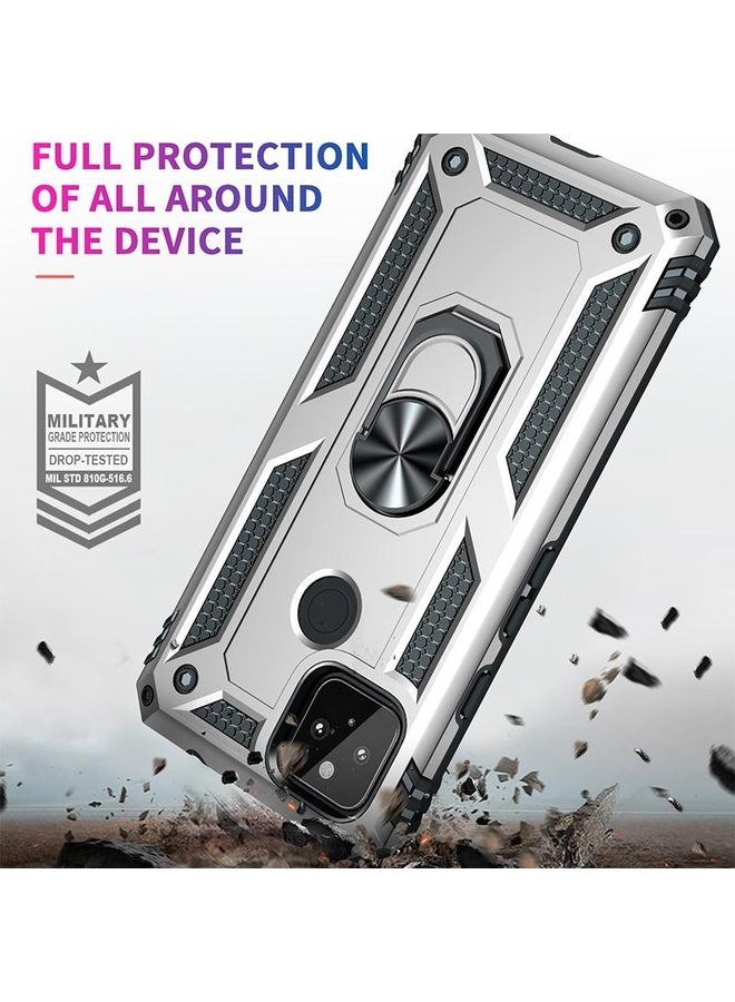 HuHa Case Cover For Google Pixel 5a 5G Shockproof TPU + PC Protective Case with 360 Degree Rotating Holder(Silver) - Image 4