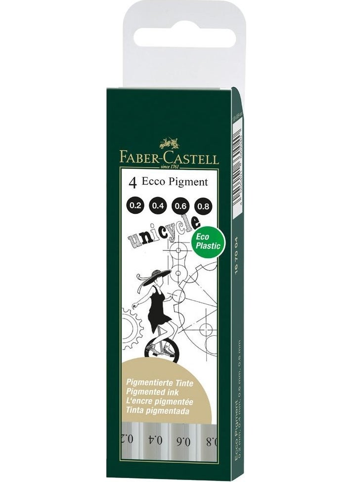 FABER-CASTELL - Ecco Pigment Set of 4 Black - Image 1