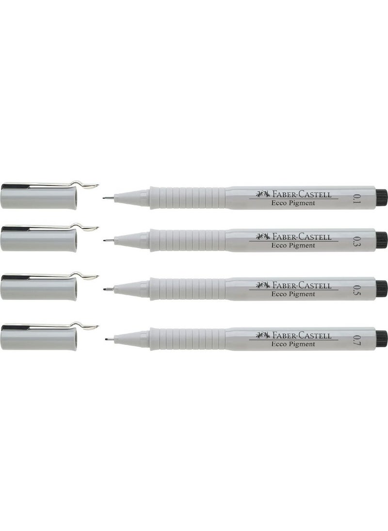 FABER-CASTELL - Ecco Pigment Set of 4 Black - Image 1