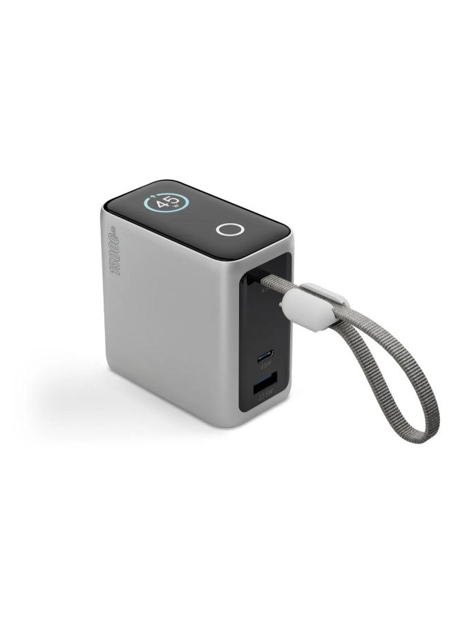 Tradeo 15000mAh Mini Power Bank 45W PD Fast Charging with USB-C Cable & Display - Image 1