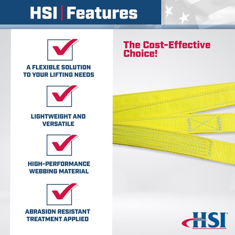 HSI One Ply 1" x 8' Endless Nylon Type 5 Sling | EN1-801 | | 3,200 Lb. Vertical Capacity | Hanes Supply () Heavy Duty Rigging Equipment for Lifting and Towing - Image 2