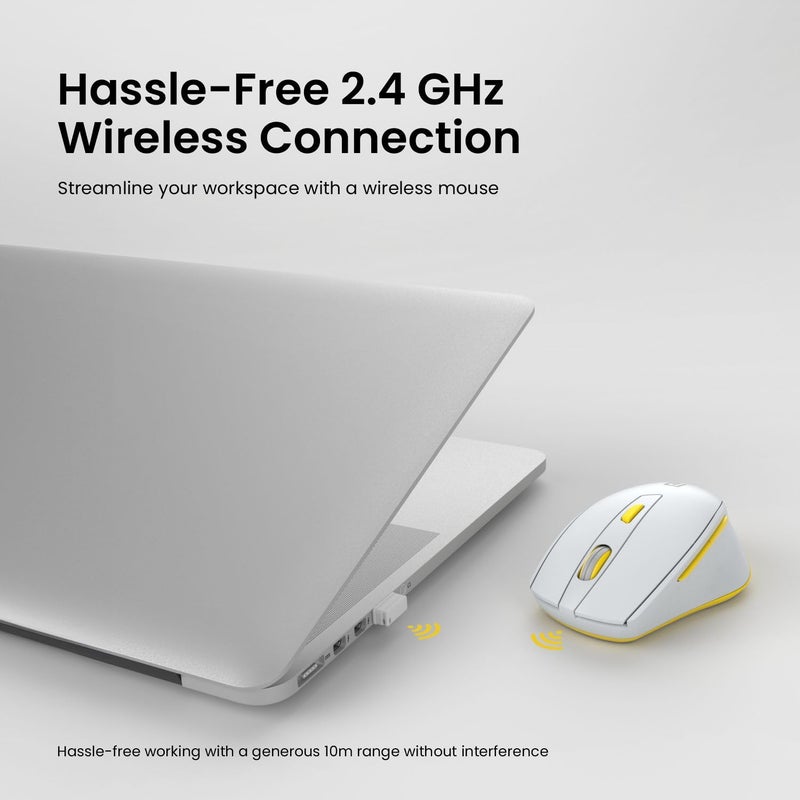 Portronics فأرة تواد 32 اللاسلكية مع 6 أزرار، اتصال 2.4 جيجاهرتز، نطاق عمل 10م، تصميم مريح، DPI بصري قابل للتعديل، توفير الطاقة التلقائي، للابتوب والكمبيوتر الشخصي (رمادي) - Image 2