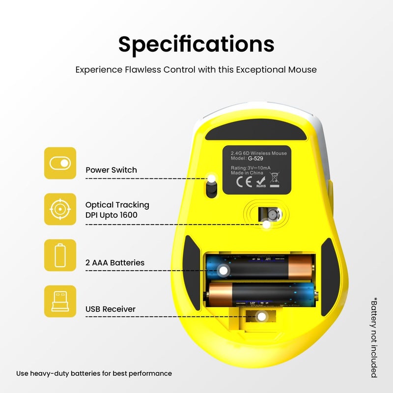 Portronics فأرة تواد 32 اللاسلكية مع 6 أزرار، اتصال 2.4 جيجاهرتز، نطاق عمل 10م، تصميم مريح، DPI بصري قابل للتعديل، توفير الطاقة التلقائي، للابتوب والكمبيوتر الشخصي (رمادي) - Image 5