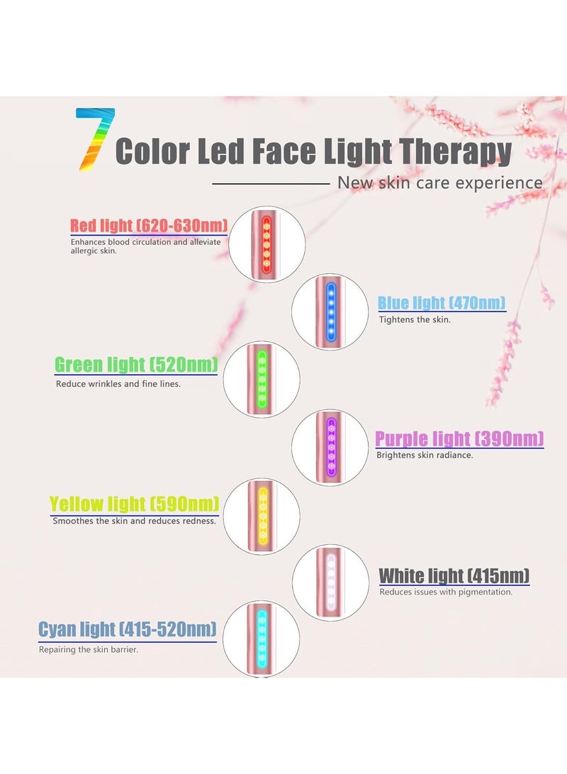 عام جهاز مساج الضوء الأحمر للعيون والوجه والعنق، أداة رفع العين، أداة العناية بالبشرة للوجه، جهاز وجه 7 ألوان، تيار ميكرو، علاج بالحرارة، مساج وعلاج بالضوء الأحمر. - Image 3