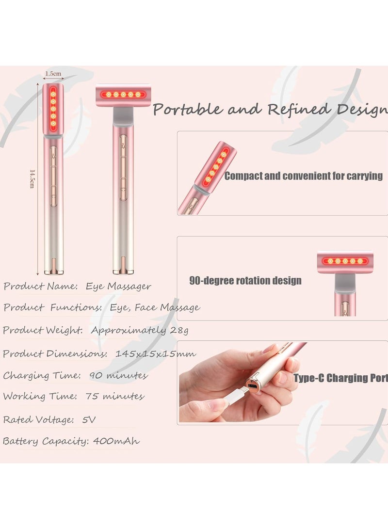 عام جهاز مساج الضوء الأحمر للعيون والوجه والعنق، أداة رفع العين، أداة العناية بالبشرة للوجه، جهاز وجه 7 ألوان، تيار ميكرو، علاج بالحرارة، مساج وعلاج بالضوء الأحمر. - Image 5
