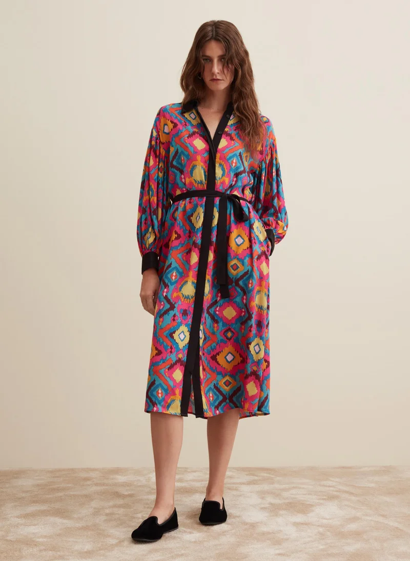 Ovs Shirt dress with ikat pattern