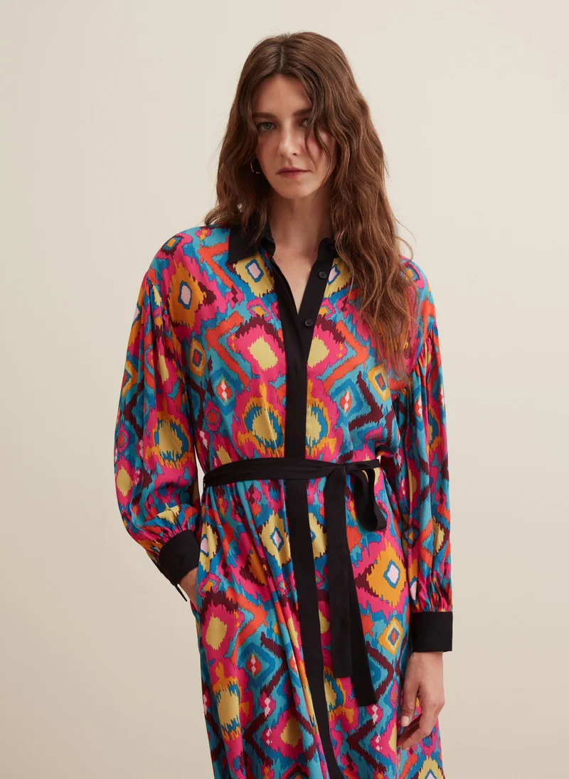 Ovs Shirt dress with ikat pattern