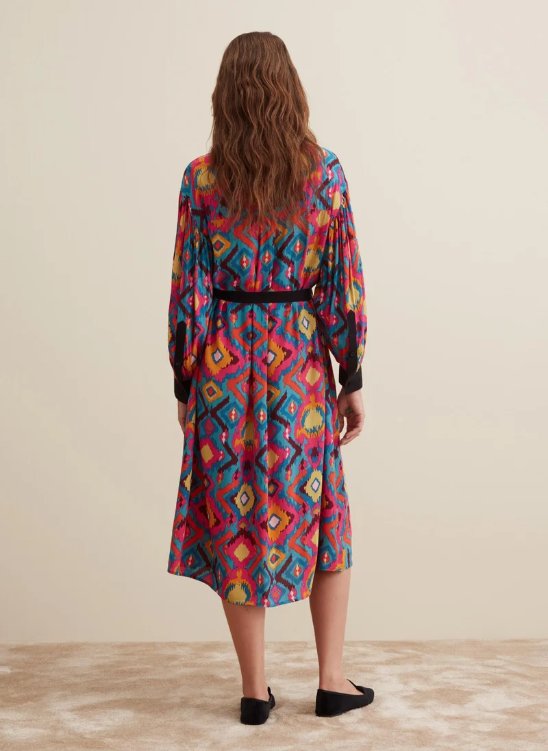 Ovs Shirt dress with ikat pattern