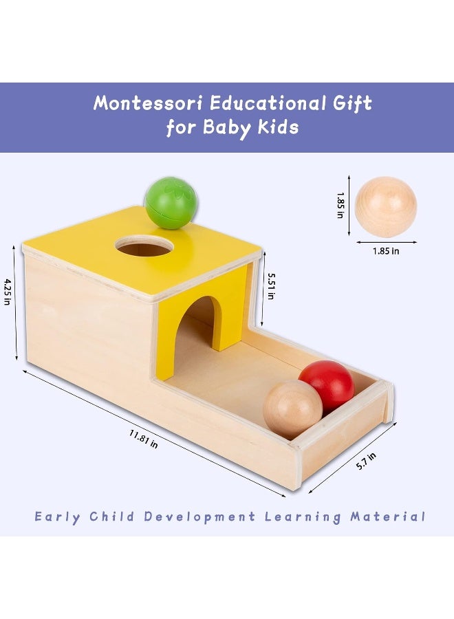 Curious Cub صندوق ديمومة الأشياء مونتيسوري مع كرة لعبة خشبية للأطفال الصغار تطور التنسيق والمهارات المعرفية لعبة تعليمية صديقة للبيئة - Image 3