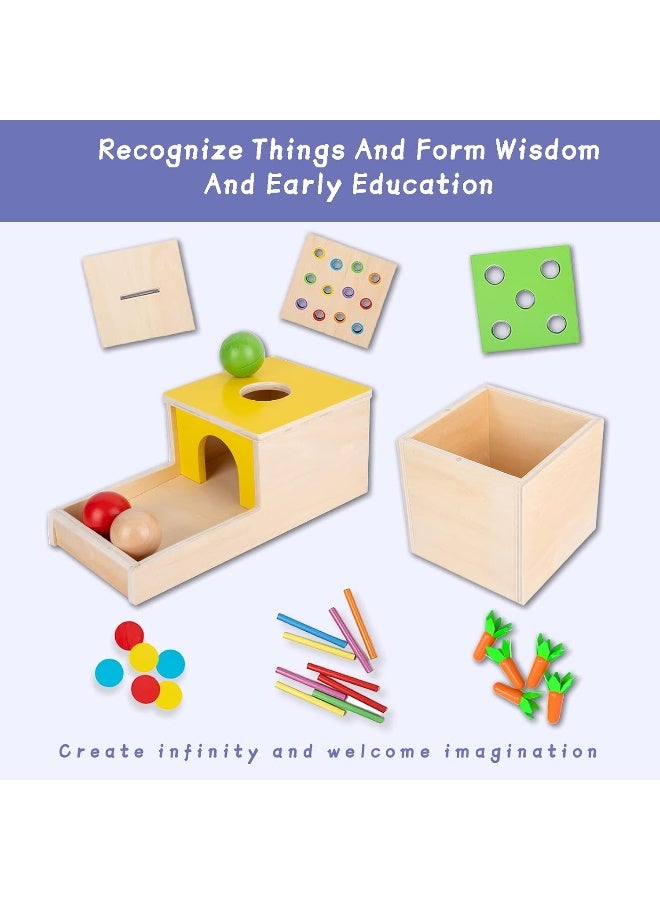 Curious Cub صندوق ديمومة الأشياء مونتيسوري مع كرة لعبة خشبية للأطفال الصغار تطور التنسيق والمهارات المعرفية لعبة تعليمية صديقة للبيئة - Image 2