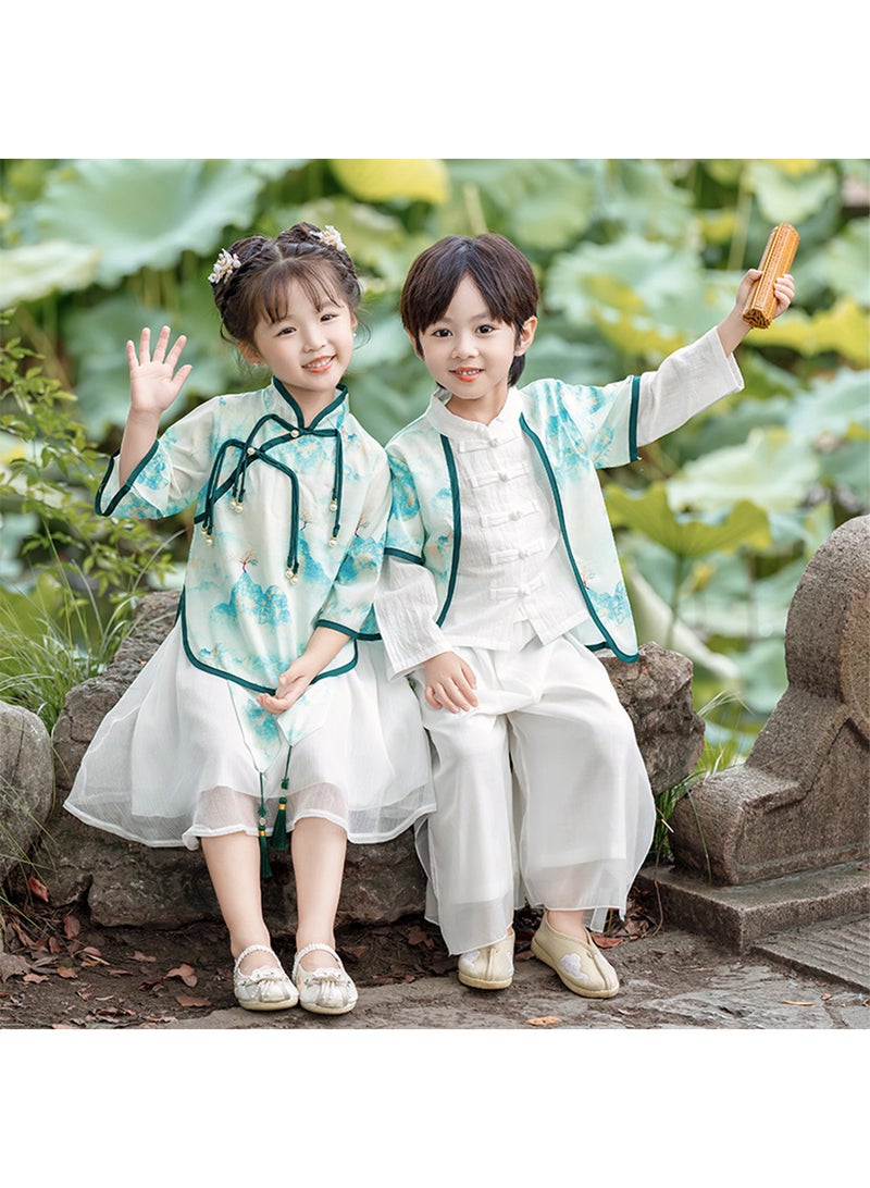 Girls' Hanfu Chinese Style Set white Shirt and Skirt Two-piece Suits Spring And Autumn New Children's Tang Dynasty Fashion Clothes  - Image 4