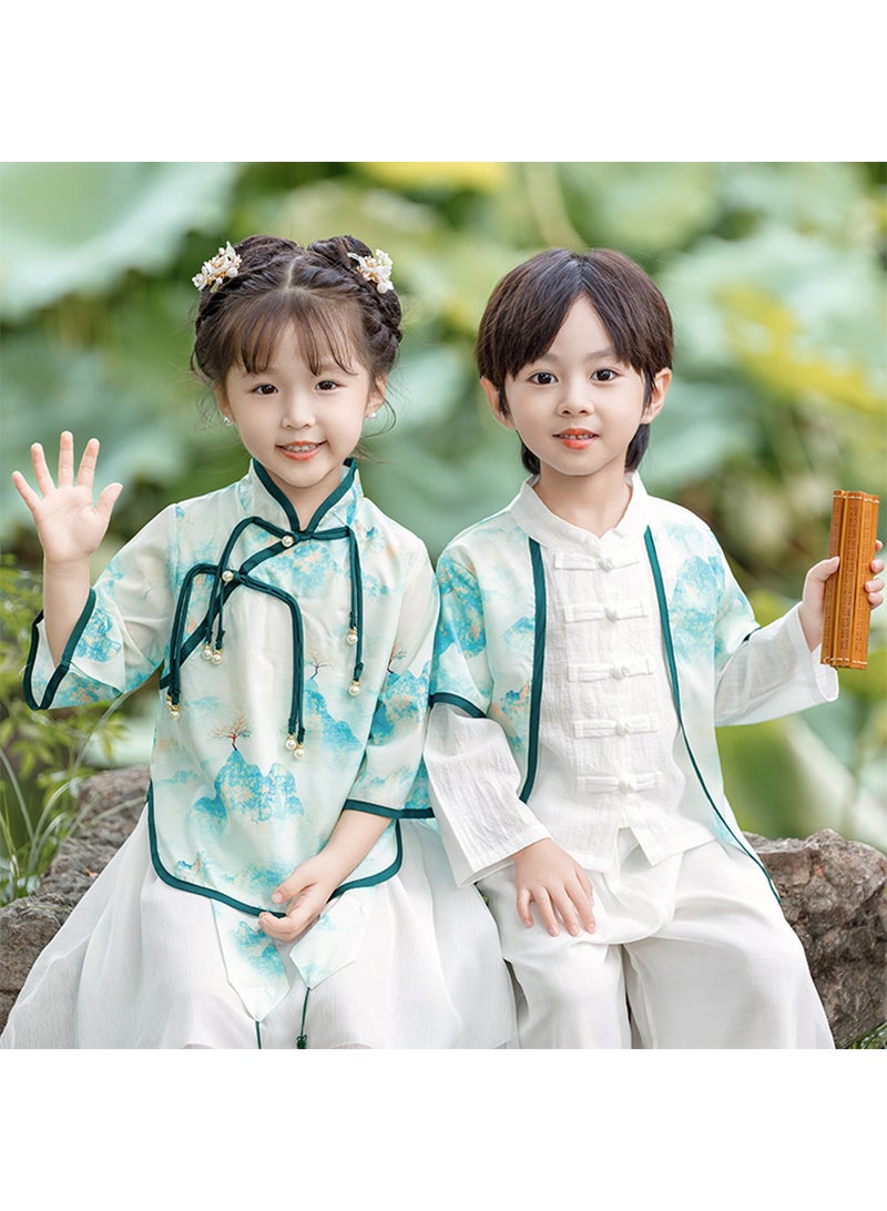 Girls' Hanfu Chinese Style Set white Shirt and Skirt Two-piece Suits Spring And Autumn New Children's Tang Dynasty Fashion Clothes  - Image 5