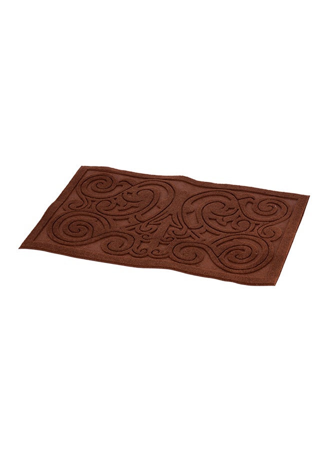 Royalford Door Mat Long Lasting Nylon Surface Heavy Duty Brown Rubber Surface Brown - Image 4