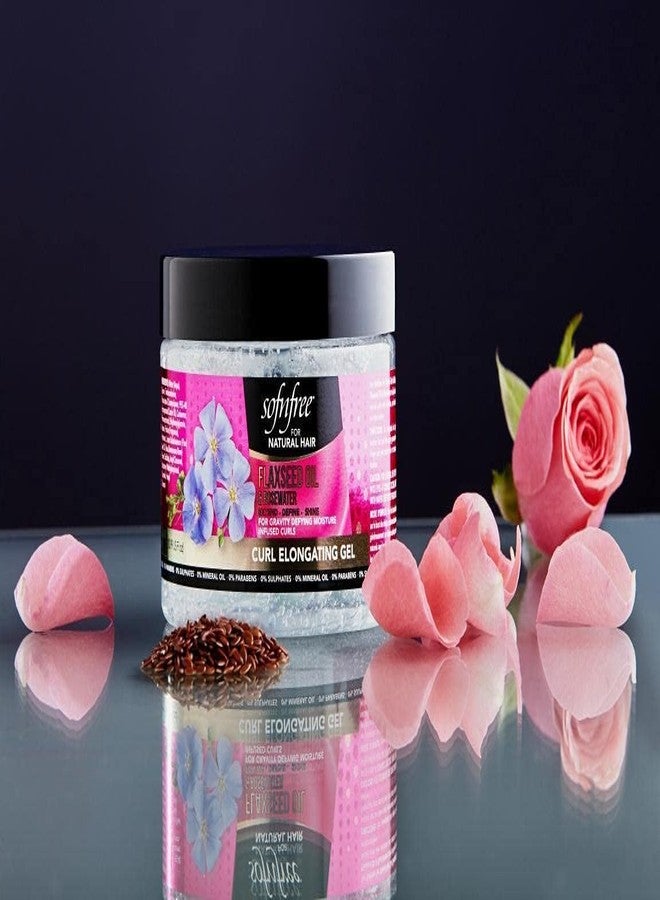 SOFNFREE جل سوفن فري لتمديد التجاعيد بزيت بذور الكتان وماء الورد - موسع تجاعيد للشعر الطبيعي والموجات - علاج مرطب للشعر وفروة الرأس، 11 أونصة سائلة (عبوة واحدة) - Image 3