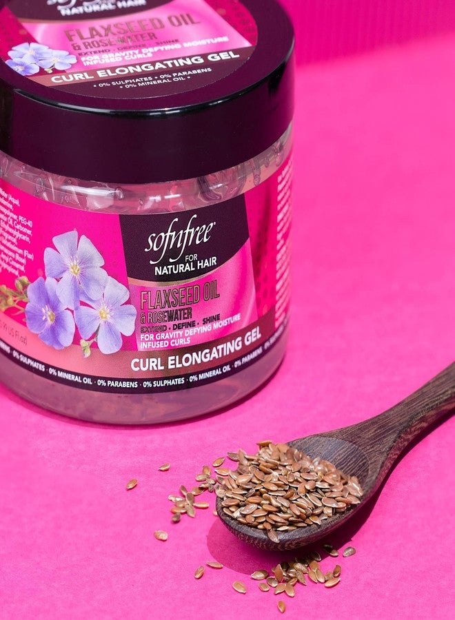 SOFNFREE جل سوفن فري لتمديد التجاعيد بزيت بذور الكتان وماء الورد - موسع تجاعيد للشعر الطبيعي والموجات - علاج مرطب للشعر وفروة الرأس، 11 أونصة سائلة (عبوة واحدة) - Image 4