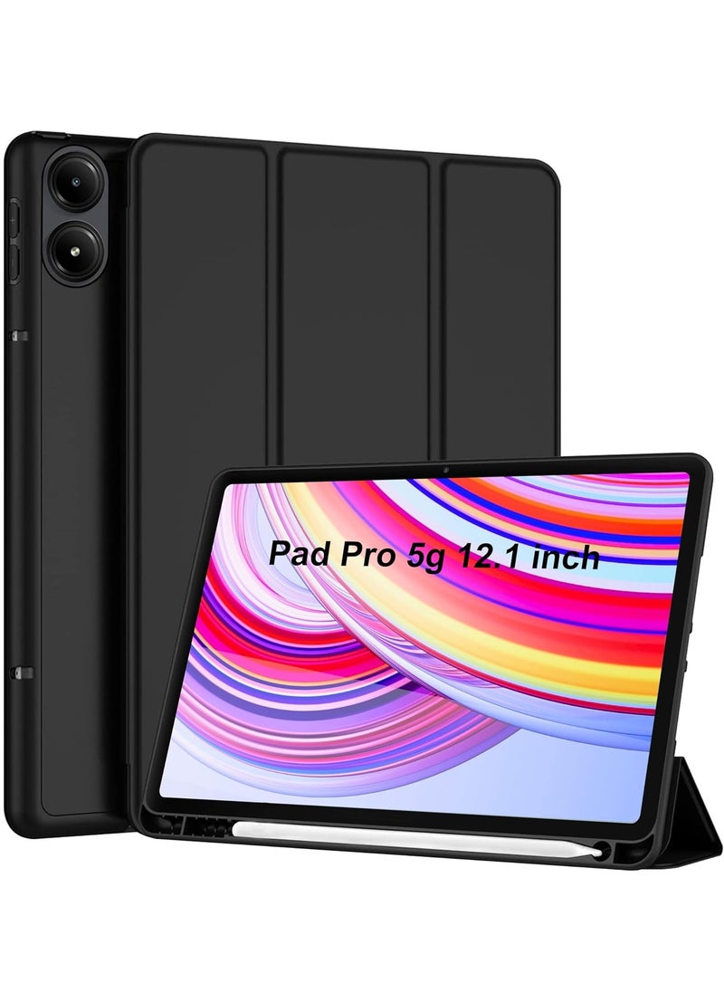 Case Case for Redmi Pad Pro 12.1 inch, Soft Flexible Protective Case Cover for Redmi Pad Pro 12.1 Inch Tablet, Support Auto Sleep Wake - Black  - Image 1