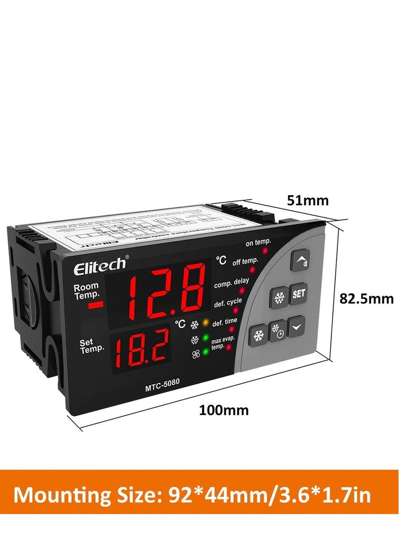 Elitech Elitech MTC-5080 Digital Temperature Controller Universal Thermostat Cold Room Refrigerator Cooling Defrost Fan 110V  - Image 4