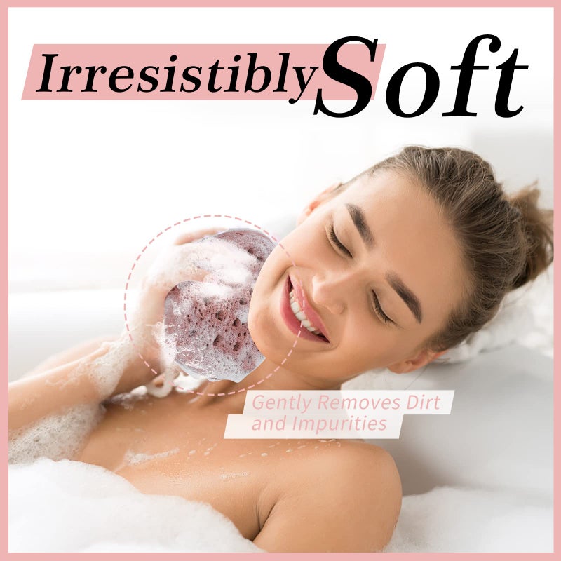 KECUCO 3 Pcs Bath Sponge for Women, Men, Teenager, Body Wash Sponges Loofah Body Scrubber, 3 Colors & Large Size Shower Pouf Cleaning Loofahs for Shower Exfoliating - Image 5