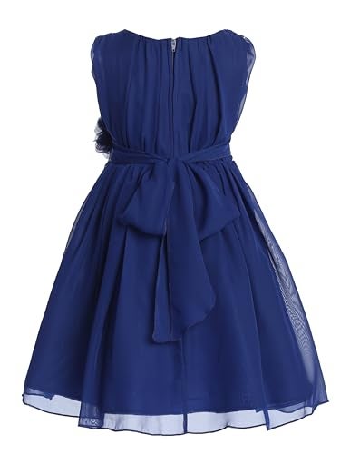 iGirlDress Little Girls' Yoro Chiffon Flower Girls Dress 4 Royal Blue - Image 2