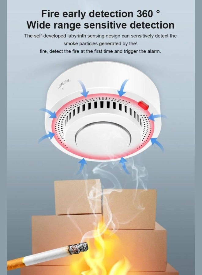 Wi-Fi Fire Alarm for Home Sensor White/Red 8.6cm  - Image 5