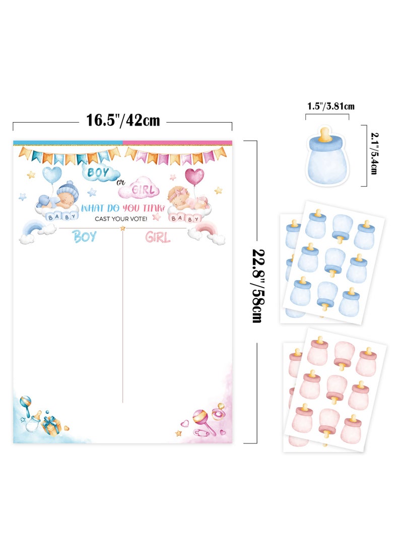 Generic Baby Gender Reveal Board with Stickers Baby Shower Party Voting Poster Games Kit  - Image 2