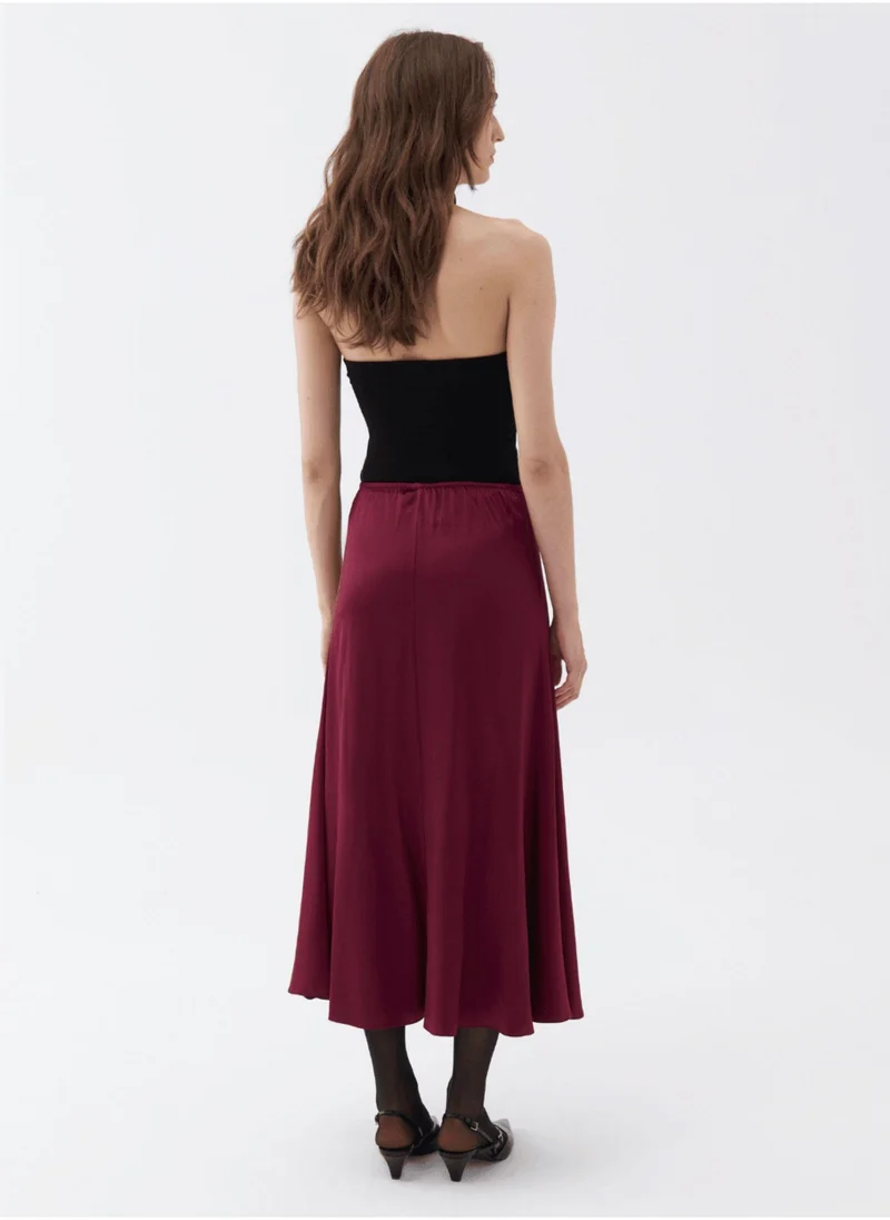 Nocturne Elastic Waist Midi Skirt