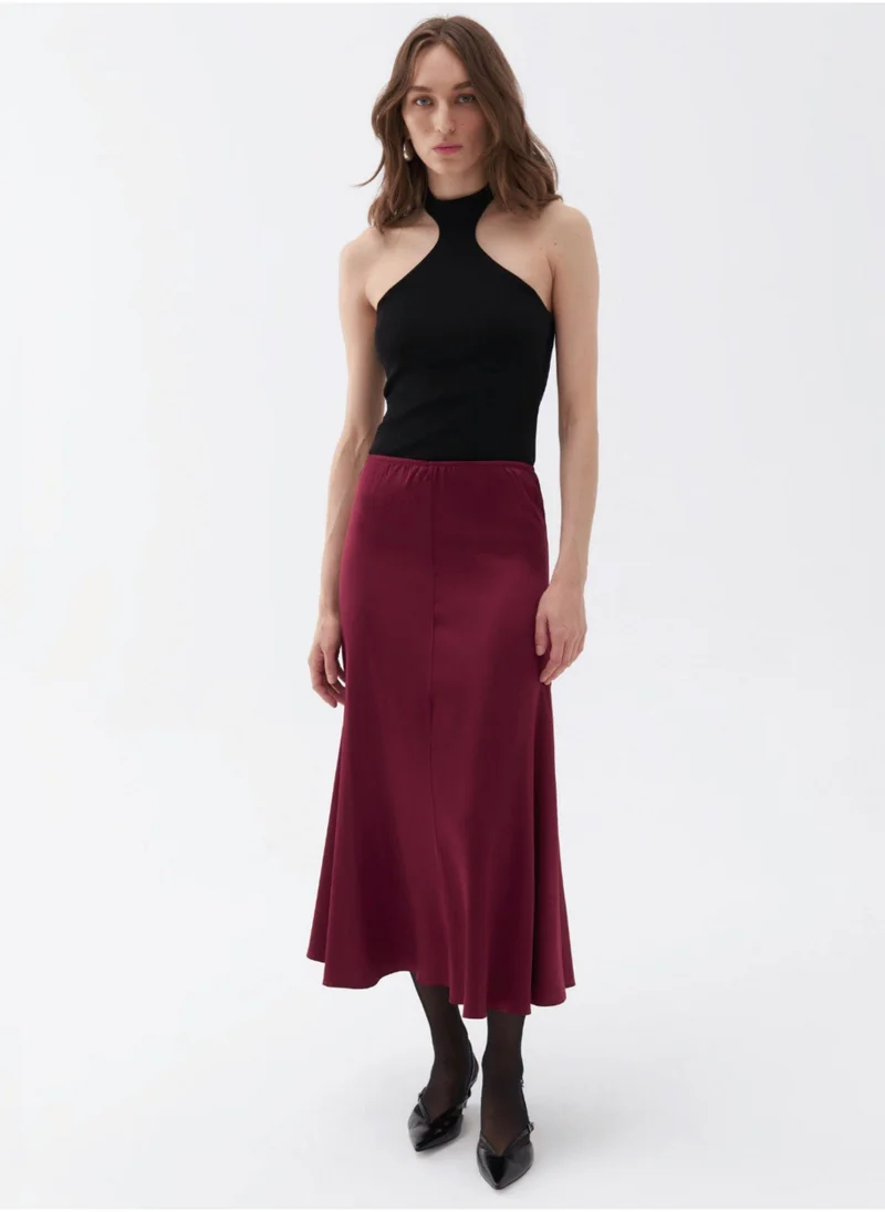 Nocturne Elastic Waist Midi Skirt