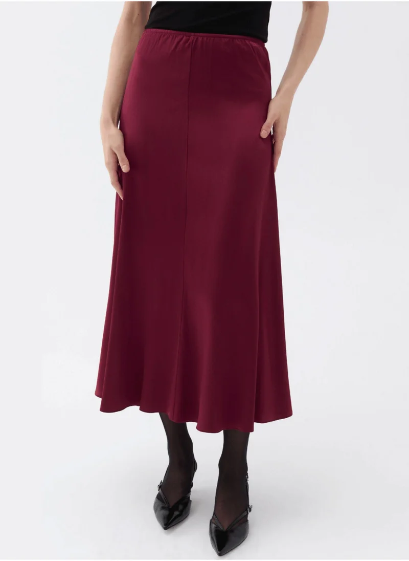 Nocturne Elastic Waist Midi Skirt