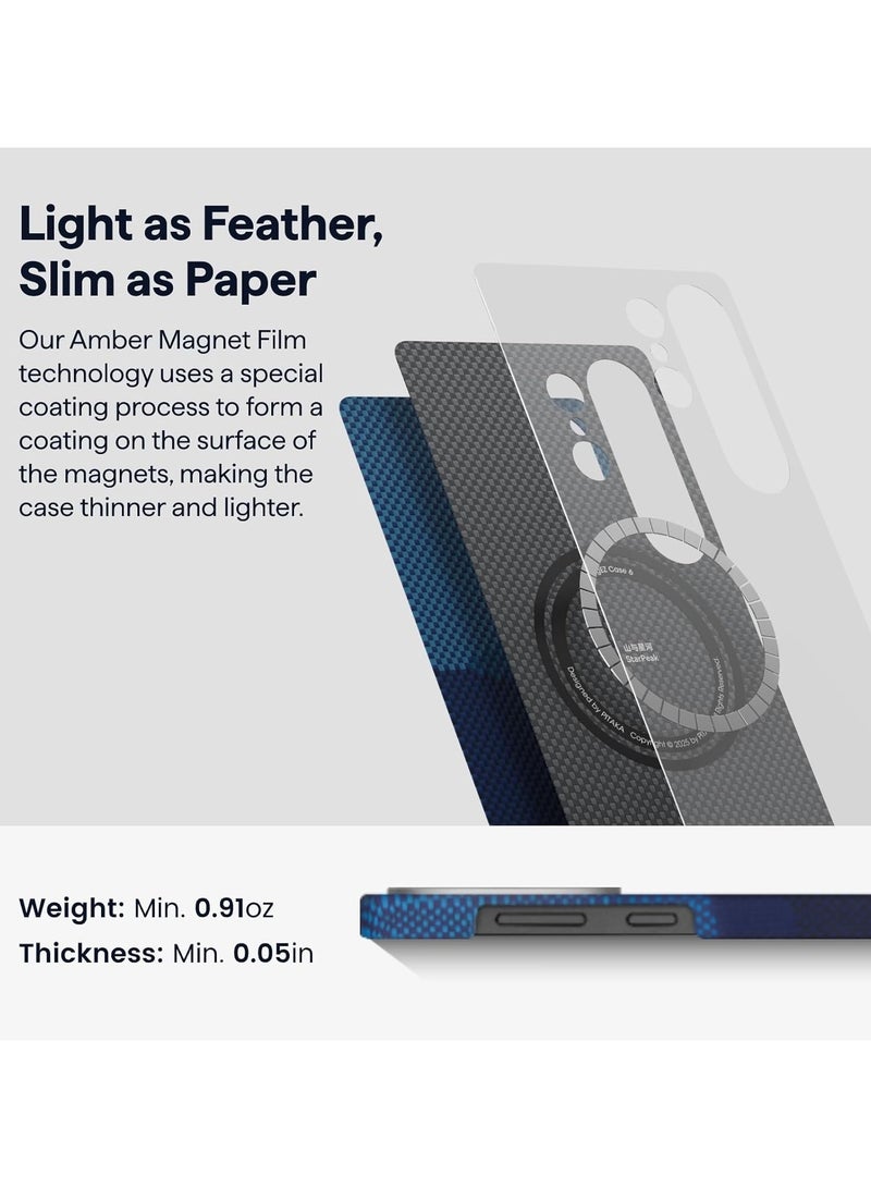 PITAKA pitaka for S25 Ultra Case 6.8 Inch, Compatible with MagSafe, Slim & Light Samsung Galaxy S25 Ultra Case, 1500D Aramid Fiber Made Tactile Woven Case - Over The Horizon  - Image 3