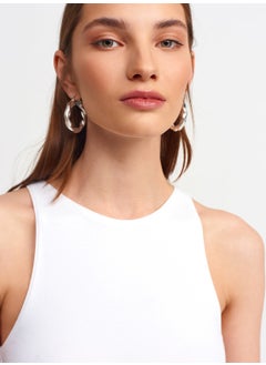 Dilvin 3694 Halter Collar T-Shirt-White  - Image 4