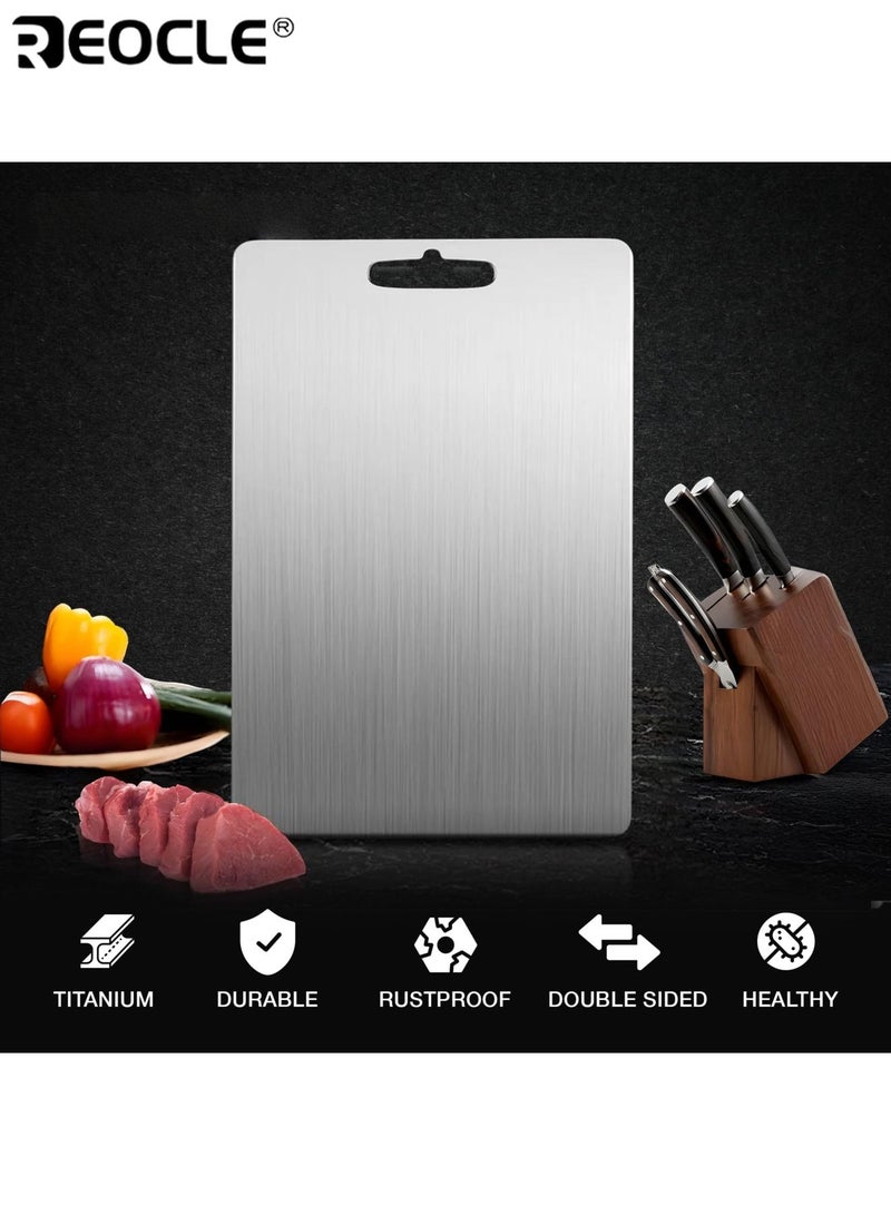 REOCLE 316 Stainless Steel Cutting Board with Scratch Resistant and Hygienic Design Metal Chopping Board with Easy Clean Surface for Meat Vegetable Preparation - Image 2