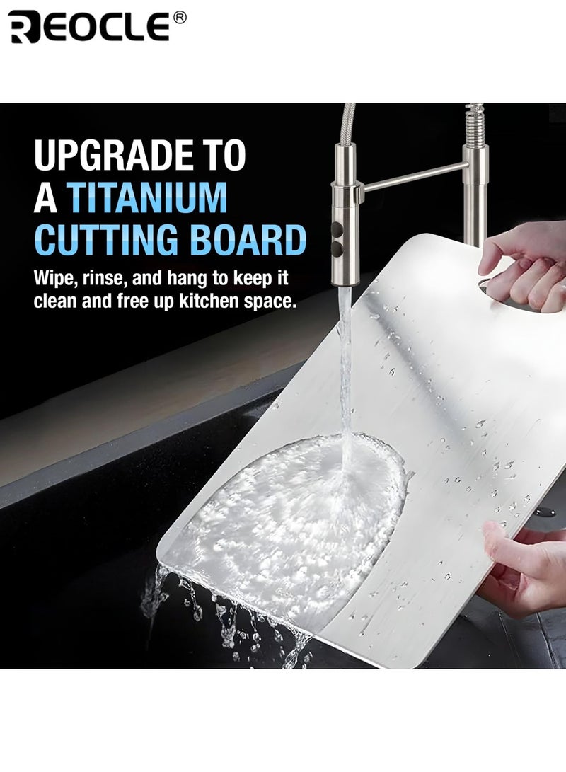 REOCLE 316 Stainless Steel Cutting Board with Scratch Resistant and Hygienic Design Metal Chopping Board with Easy Clean Surface for Meat Vegetable Preparation - Image 5