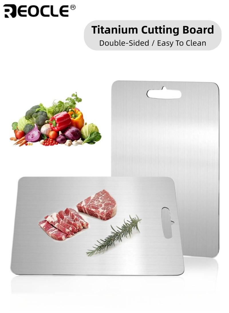 REOCLE 316 Stainless Steel Cutting Board with Scratch Resistant and Hygienic Design Metal Chopping Board with Easy Clean Surface for Meat Vegetable Preparation - Image 1