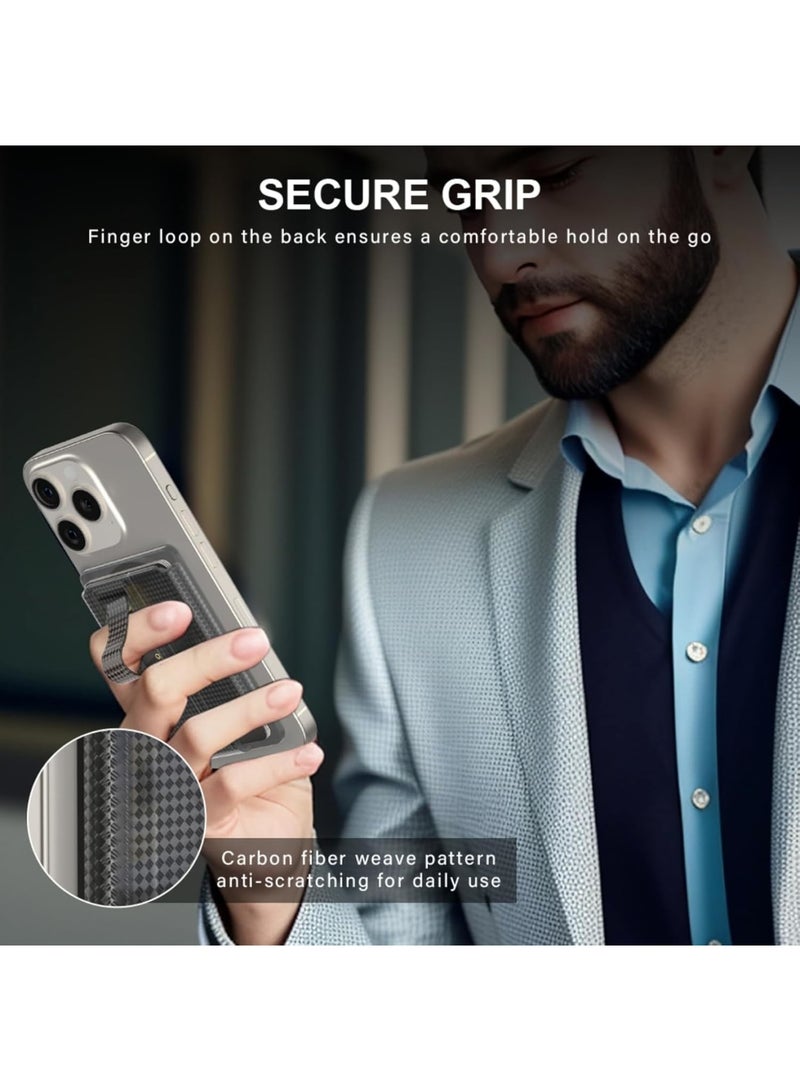 SYOSI Magnetic Wallet Stand for iPhone, Mag-Safe Compatible Card Holder, Secure Grip with Magnetic Phone Stand, Fits 2 Cards, Clear Design for iPhone 16 15 14 13 12 Series, Ideal for Everyday Use - Image 3