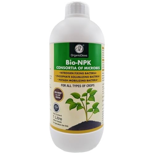 OrganicDews Bio NPK consortia (5x10^8 CFU/ML) Bio Inoculum Fertilizer (1 Litre) for Plants - Soil Fertility, Faster Plant Growth and Increases the Yield 1 Litre - Image 1