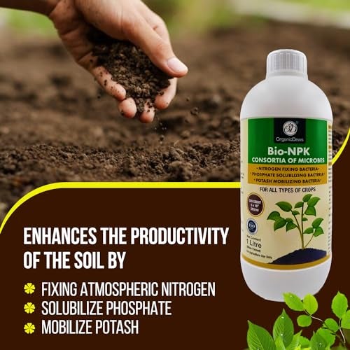 OrganicDews Bio NPK consortia (5x10^8 CFU/ML) Bio Inoculum Fertilizer (1 Litre) for Plants - Soil Fertility, Faster Plant Growth and Increases the Yield 1 Litre - Image 2