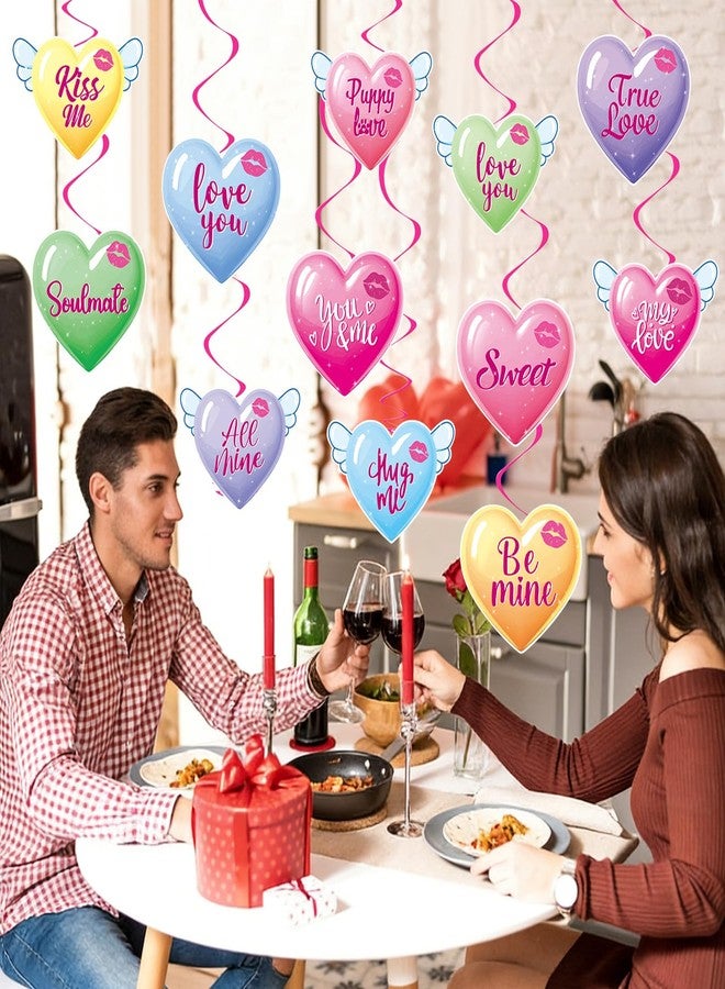 Runloon 40Pcs Valentine's Day Hanging Swirl Decorations, Colorful Valentine's Day Party Ceiling Hanging Swirls Valentine Hearts Foil Swirls Streamers for Valentine Themed Party Decor Supplies - Image 3
