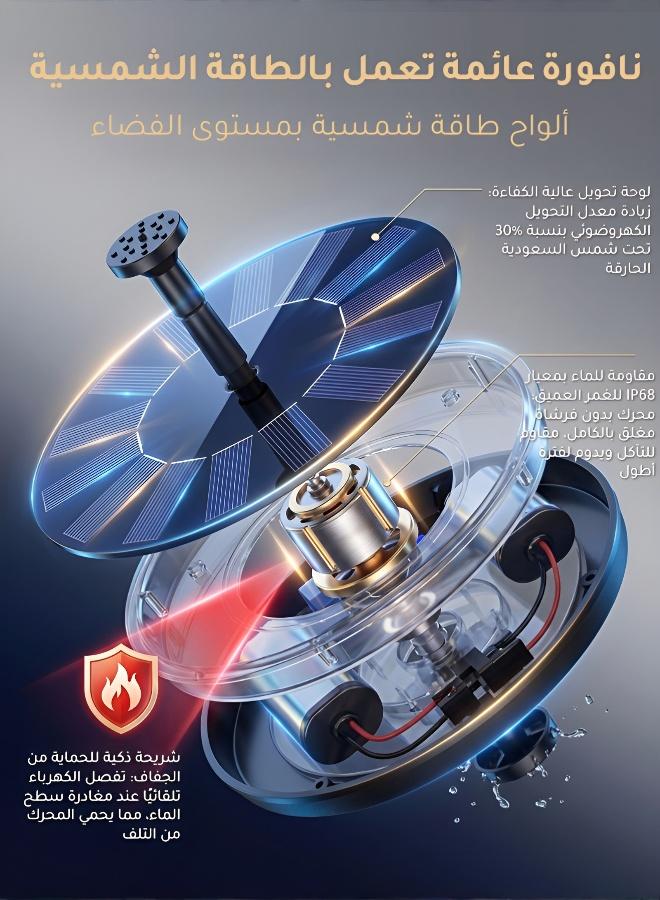 نافورة شمسية عائمة مع أضواء RGB للمسابح والحدائق - Image 4